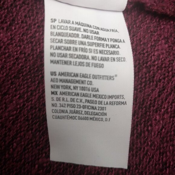 American Eagle Outfitters Ladies Size XL Burgundy Lightweight Open Cardigan - Picture 7 of 11